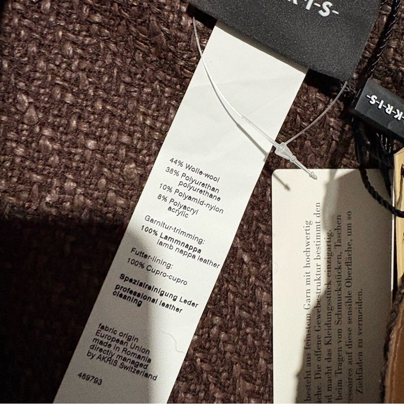 AKRIS NEW GATE Wool Blend Structured Tweed Jacket Lamb Leather Trim 14 $3,990.00 - Picture 12 of 16